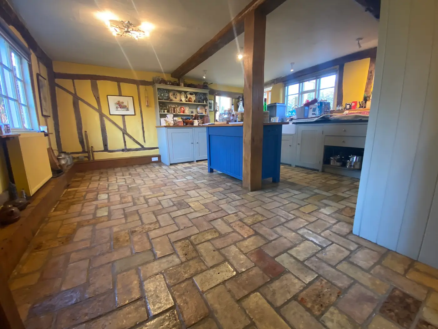 brick floor cleaning