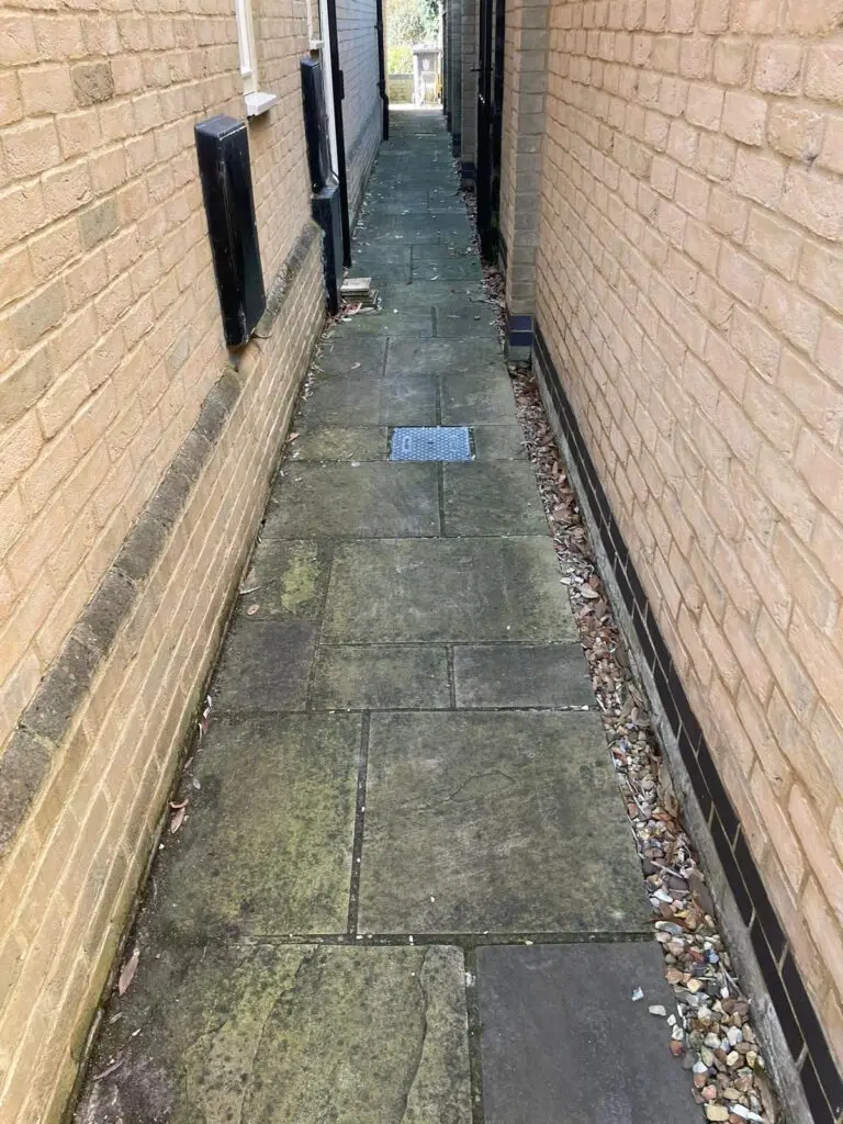 dirty patio before patio cleaning